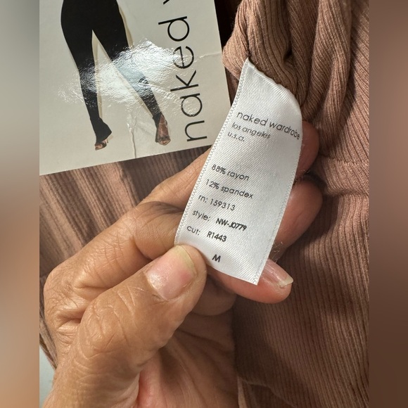 Naked Wardrobe Womens All Snatched Bustier Ribbed Brown Jumpsuit - Picture 6 of 7